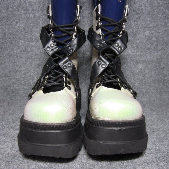 Demonia Boots Womens Size 8 Platform SHAKER-56 Goth Punk Iridescent 5" - Picture 2 of 11